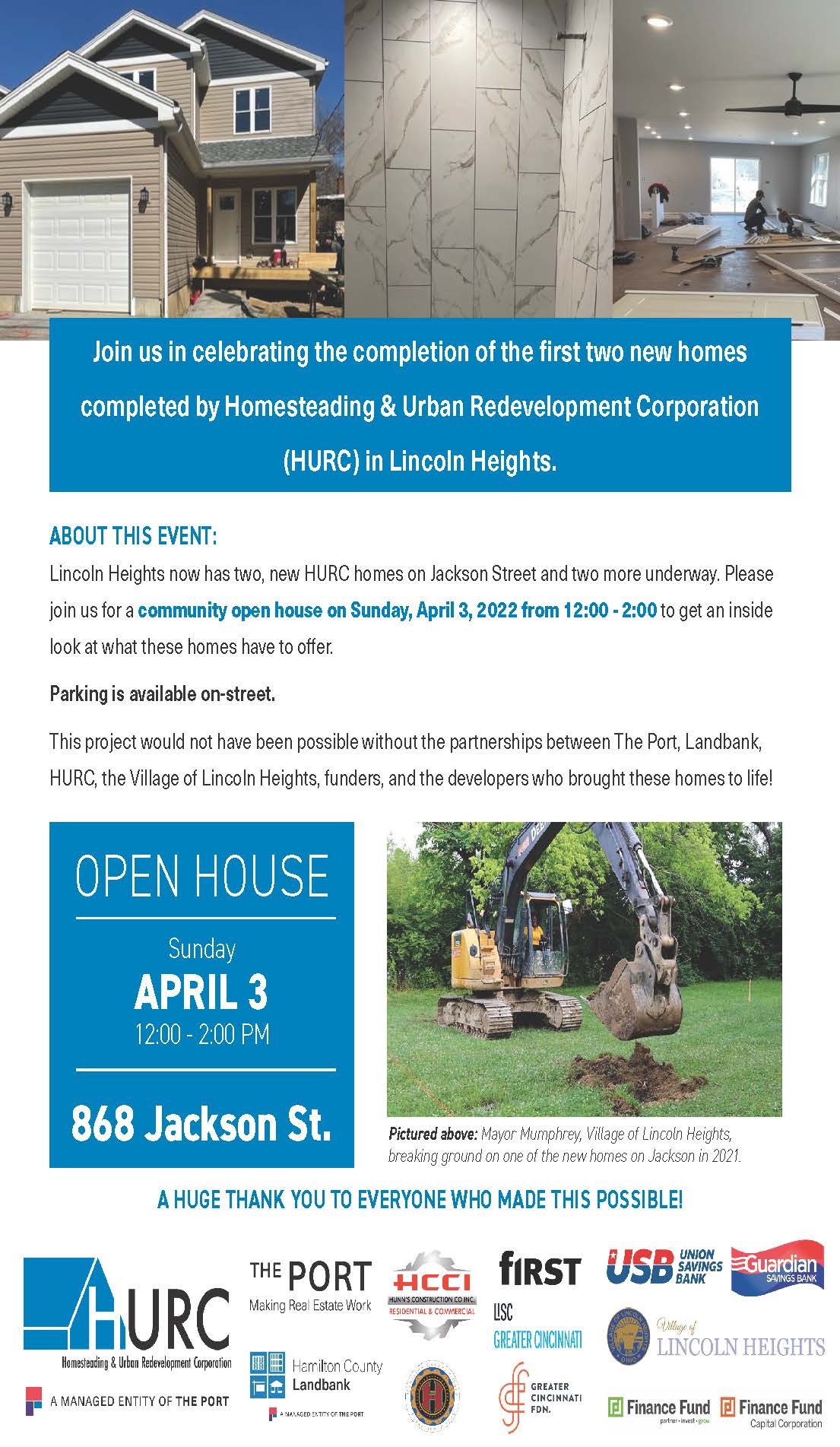 Lincoln Heights Open House Flyer - April 3